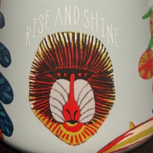 OPALHOUSE Rise and Shine BABOON Jungle Porcelain Mug ~ Monkeys ~ Africa - Picture 3 of 10